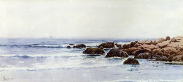  costa - Veleros frente a una playa moderna de la costa rocosa Alfred Thompson Bricher